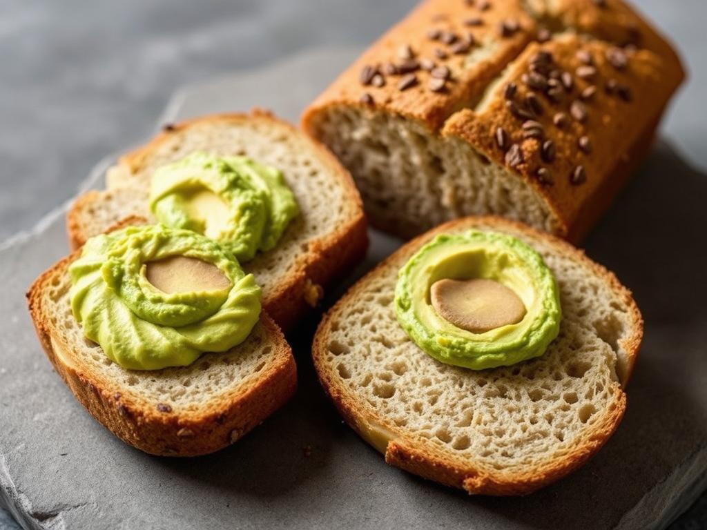 Base Culture Original Keto Bread slices with avocado spread Base Culture Original Keto Bread slices with avocado spread