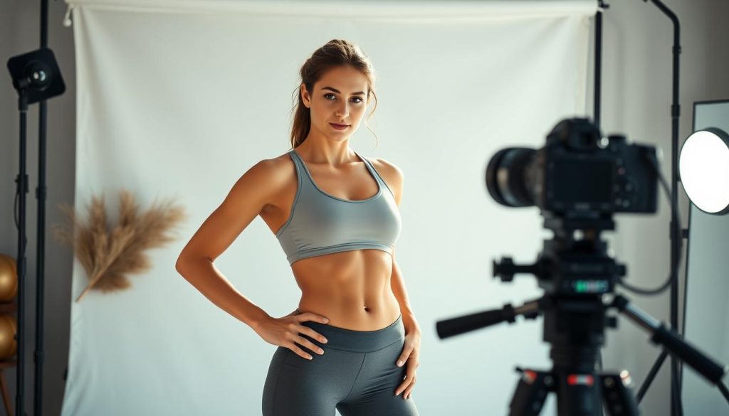 fitness influencer creating content
